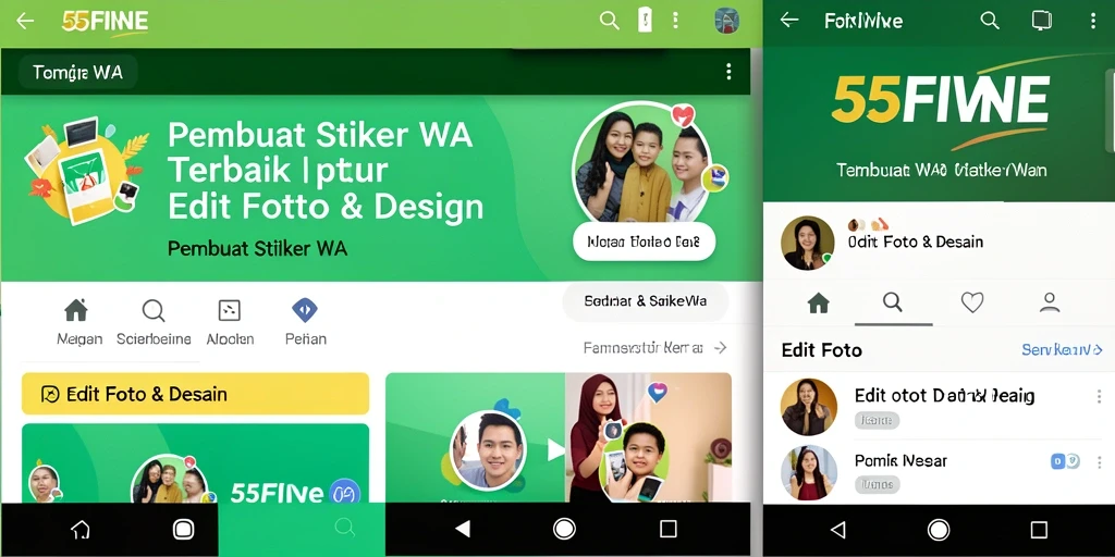 Antarmuka intuitif dan fitur pembuat stiker yang lengkap.