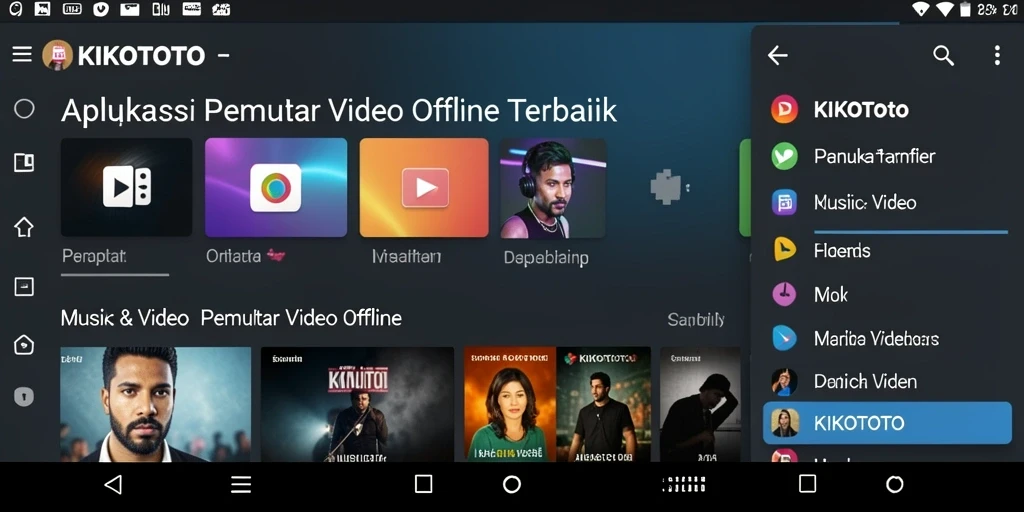 Antarmuka KIKOTOTO yang intuitif untuk pemutar video offline.