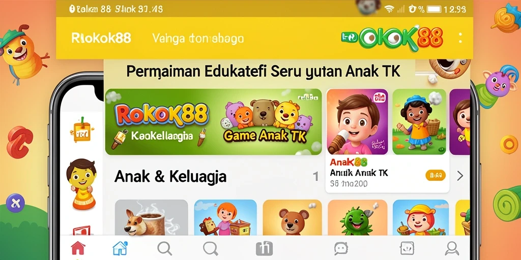 Tampilan antarmuka ROKOK88 yang cerah dan menarik untuk anak-anak.