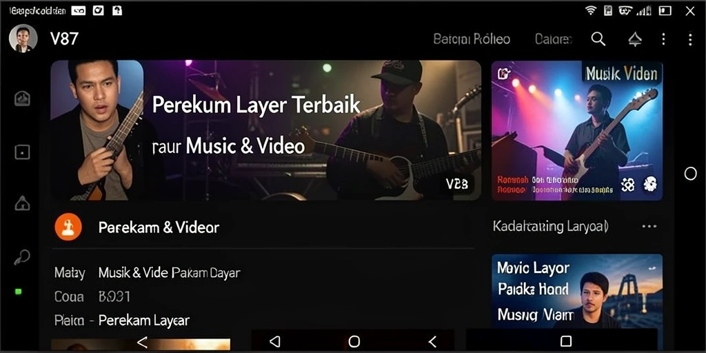 Tampilan antarmuka pengguna V87 saat merekam layar.